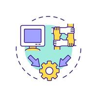 Secure multiparty computation multi color concept icon. Type of privacy enhancing technologies. Data clean rooms. Round shape line illustration. Abstract idea. Graphic design. Easy to use in article vector
