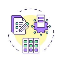 Defined stage multi color concept icon. Data governance maturity model. Standardized processes and guidelines. Round shape line illustration. Abstract idea. Graphic design. Easy to use in article vector
