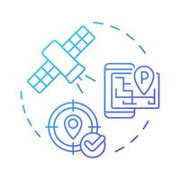 Geofencing blue gradient concept icon. Satellite tracking, geotargeting. Device management. Round shape line illustration. Abstract idea. Graphic design. Easy to use in infographic, presentation vector