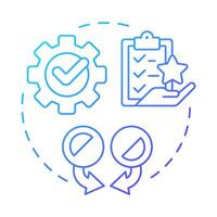 Reassemble blue gradient concept icon. Reverse engineering process. Integrate, assembly components. Round shape line illustration. Abstract idea. Graphic design. Easy to use in article vector