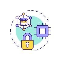 Confidential computing multi color concept icon. Type of privacy enhancing technologies. Secure data processing. Round shape line illustration. Abstract idea. Graphic design. Easy to use in article vector