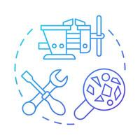 Disassembly blue gradient concept icon. Reverse engineering process. Dismantling and deconstruction. Round shape line illustration. Abstract idea. Graphic design. Easy to use in article vector