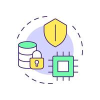 Trusted execution environments multi color concept icon. Privacy enhancing technologies. Secure data processing. Round shape line illustration. Abstract idea. Graphic design. Easy to use in article vector