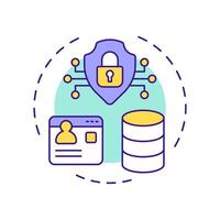 Differential privacy multi color concept icon. Type of privacy enhancing technologies. Data security. Round shape line illustration. Abstract idea. Graphic design. Easy to use in article vector