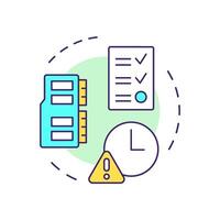 Storage limitation multi color concept icon. GDPR Principle. Retaining data only for necessary period. Round shape line illustration. Abstract idea. Graphic design. Easy to use in article vector