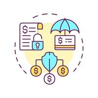Credit protection multi color concept icon. Benefits of factoring. Financial security against credit risk. Round shape line illustration. Abstract idea. Graphic design. Easy to use in article vector