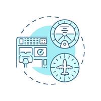Avionics soft blue concept icon. Navigation system, technology. Aviation electronics. Round shape line illustration. Abstract idea. Graphic design. Easy to use in infographic, presentation vector
