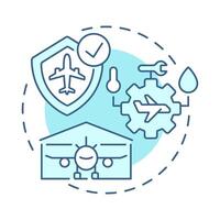 Hangars soft blue concept icon. Airline management. Aircraft maintenance, engineering. Round shape line illustration. Abstract idea. Graphic design. Easy to use in infographic, presentation vector