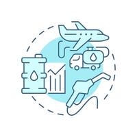 Aviation fuel services soft blue concept icon. Aircraft maintenance, engineering. Round shape line illustration. Abstract idea. Graphic design. Easy to use in infographic, presentation vector