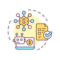 Outsourced accounts receivable multi color concept icon. Benefits of factoring. Administrative relief. Round shape line illustration. Abstract idea. Graphic design. Easy to use in article vector