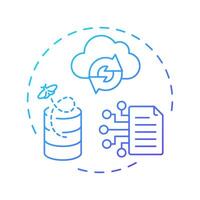 Recover lost information blue gradient concept icon. Reverse engineering application. Disaster recovery. Round shape line illustration. Abstract idea. Graphic design. Easy to use in article vector