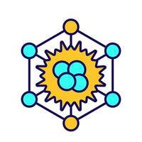 Cytokine RGB color icon. Small protein. Immune system. Cell signaling. Genetics, biochemistry and immunology. Isolated illustration. Simple filled line drawing. Editable stroke vector