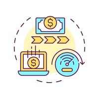 Enhanced cash flow multi color concept icon. Boosts working capital. Benefits of factoring. Financial liquidity. Round shape line illustration. Abstract idea. Graphic design. Easy to use in article vector