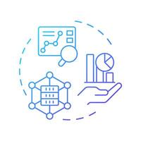 Competitive technical intelligence blue gradient concept icon. Reverse engineering application. Market research. Round shape line illustration. Abstract idea. Graphic design. Easy to use in article vector