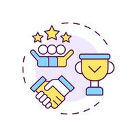 Factoring company reputation multi color concept icon. Industry expertise. Reliable service. Choosing company. Round shape line illustration. Abstract idea. Graphic design. Easy to use in article vector