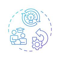 Learning and understanding blue gradient concept icon. Re-engineering applications. Skill development. Round shape line illustration. Abstract idea. Graphic design. Easy to use in article vector