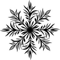 black snowflake drawing without background vector
