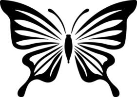 black silhouette of a butterfly without background vector