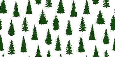 Seamless pattern with pine trees. repeat background vector