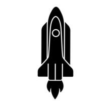 Rocket glyph. Spaceship isolated illustration. Startup symbol vector