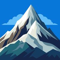 A mountain with a blue sky and clouds vector
