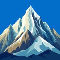 A mountain with a blue sky background vector