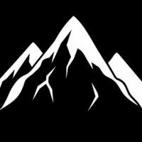 A mountain with a white outline on a black background vector