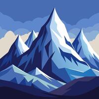 A cartoon illustration of a mountain range vector
