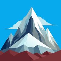 A mountain with a blue sky and clouds vector