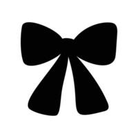 A flat black silhouette of a ribbon bow against a white background vector