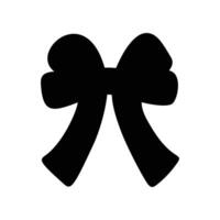 A simple flat-style black bow silhouette isolated on white vector