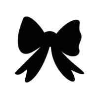 A minimalist black bow silhouette in a flat style against a white backdrop. vector
