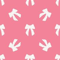 A continuous pattern of textured bows in flat style vector