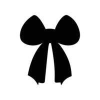 Black silhouette of a bow or a ribbon in a flat style isolated on a white background vector