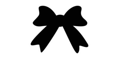 A minimal black bow silhouette, flat and isolated on white vector
