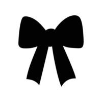 A black silhouette bow in flat design, placed on a white background. vector
