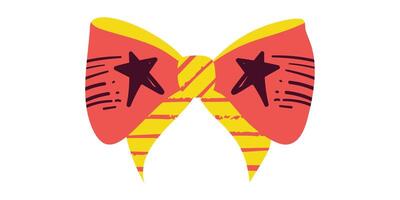 A flat ribbon or bow with detailed retro textures vector