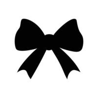 A sleek black bow in silhouette form, rendered in flat style on a white background. vector