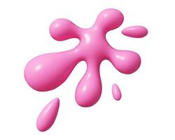Pink liquid splash with smooth rounded edges and scattered droplets - 3d vector