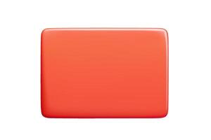 Glossy red colored rectangular text banner 3d vector