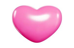 Glossy 3d pink heart balloon with smooth surface. vector