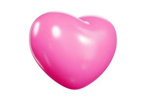 Pink 3d heart shape with glossy surface. Balloon like object in illustration vector