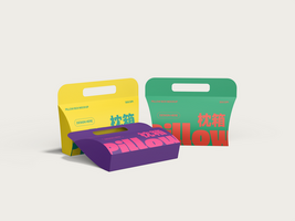 Pillow Box with Handle Mockup 3D Render psd