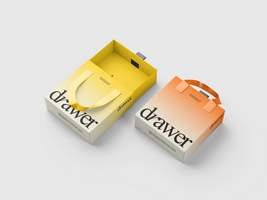 Drawer Box with Handle Mockup 3D Render psd