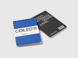 Coiled Notebook Mockup 3D Render psd
