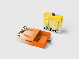 Drawer Sliding Box with Handle 3D Mockup psd
