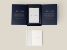 Tarot Card Pack with Open Box Display Mockup 3D Render psd