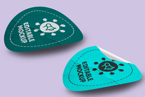 creatief ronde papier sticker mockup sjabloon psd