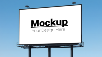 Horizontal Billboard Mockup with Sky View psd
