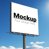 Layout of Horizontal Billboard on Sky Background psd